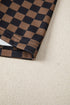 Checkerboard Print Ribbed Western Style Round Neck Tee