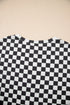 Checkerboard Print T Shirt High Waisted Skort Short Set