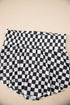Checkerboard Print T Shirt High Waisted Skort Short Set