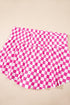 Checkerboard Print T Shirt High Waisted Skort Short Set