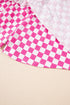 Checkerboard Print T Shirt High Waisted Skort Short Set