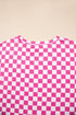 Checkerboard Print T Shirt High Waisted Skort Short Set