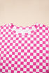 Checkerboard Print T Shirt High Waisted Skort Short Set