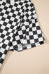 Checkerboard Print T Shirt High Waisted Skort Short Set