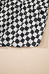 Checkerboard Print T Shirt High Waisted Skort Short Set