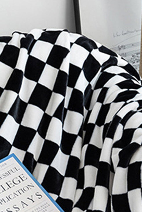 Checkerboard Printed Soft Fleece Throw Blanket