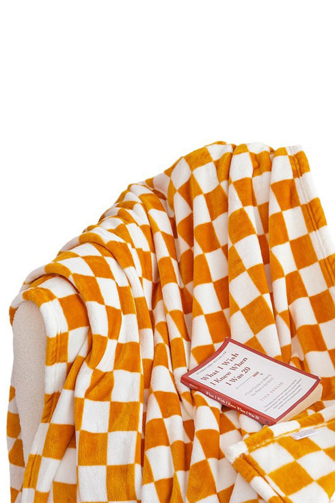 Checkerboard Printed Soft Fleece Throw Blanket