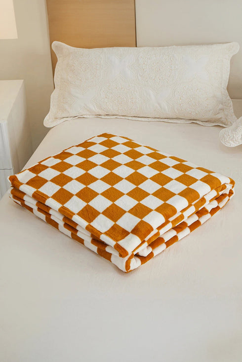 Checkerboard Printed Soft Fleece Throw Blanket