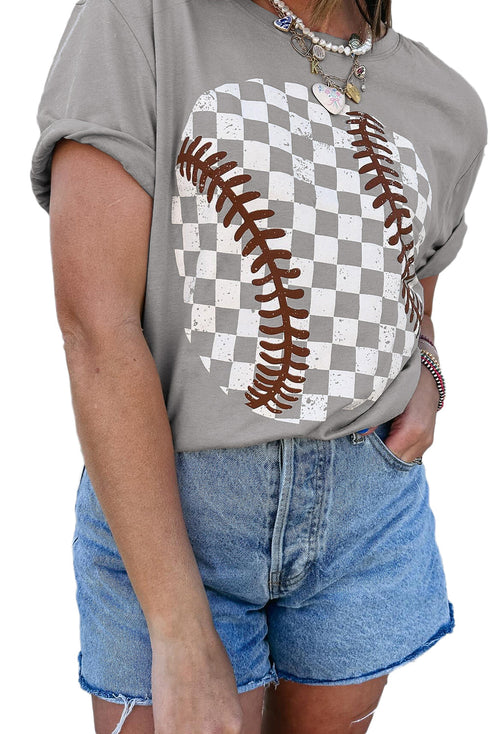Checkered Baseball Graphic Tee