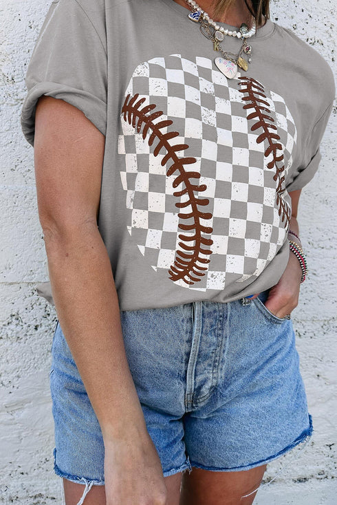 Checkered Baseball Graphic Tee