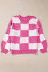Checkered Bishop Sleeve Sweater