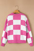 Checkered Bishop Sleeve Sweater
