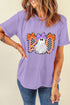 Checkered Bow Ghost Graphic Short Sleeve Tee