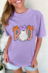 Checkered Bow Ghost Graphic Short Sleeve Tee