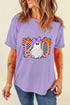 Checkered Bow Ghost Graphic Short Sleeve Tee
