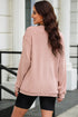 Checkered Bow Graphic Corded Crew Neck Pullover