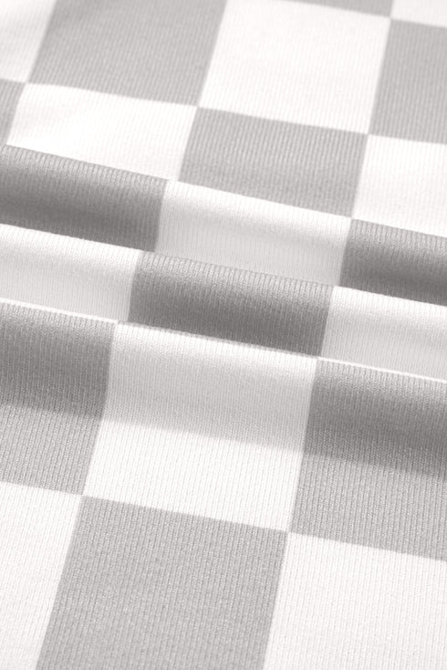 Checkered Button Front Collared Shirt Jacket