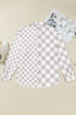 Checkered Button Front Collared Shirt Jacket