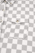 Checkered Button Front Collared Shirt Jacket