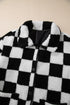 Checkered Collared Buttoned Side Pocket Fleece Jacket