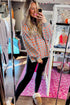 Checkered Drop Shoulder Oversized Side Slit Sweater