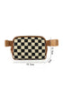 Checkered Faux Leather Patchwork Adjustable Strap Crossbody Bag