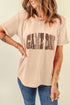 Checkered Graphic Letter Print Short Sleeve Jersey Tee