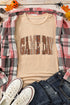 Checkered Graphic Letter Print Short Sleeve Jersey Tee