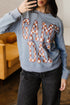 Checkered Graphic Lettering Crew Neck Pullover Sweatshirt