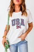 Checkered Graphic Print Short Sleeve Crew Neck Casual Tee