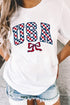 Checkered Graphic Print Short Sleeve Crew Neck Casual Tee