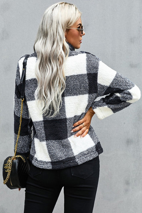 Checkered Half Zip Pullover
