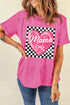 Checkered Heart Mama Statement Graphic Tee