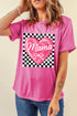 Checkered Heart Mama Statement Graphic Tee