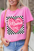 Checkered Heart Mama Statement Graphic Tee