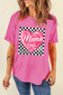 Checkered Heart Mama Statement Graphic Tee