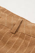 Checkered High Waist Wide Leg Corduroy Pants