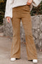 Checkered High Waist Wide Leg Corduroy Pants