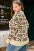 Checkered Horseshoe Print Bow Detail Western Sweater
