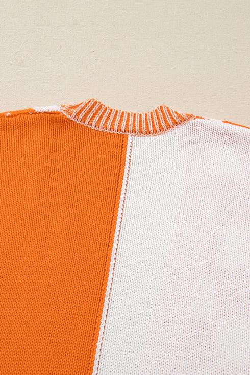 Checkered Knit Bubble Sleeve Drop Shoulder Open Cardigan