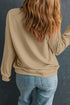 Checkered Letter Print Drop Shoulder Pullover Graphic Sweatshirt