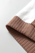 Checkered Patchwork Raw Seam Cotton Knit Sweater