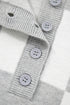 Checkered Pattern Button Polo Collar Split Hem Sweater