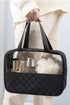 Checkered Pattern Clear PVC Travel Cosmetic Storage Bag