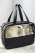 Checkered Pattern Clear PVC Travel Cosmetic Storage Bag