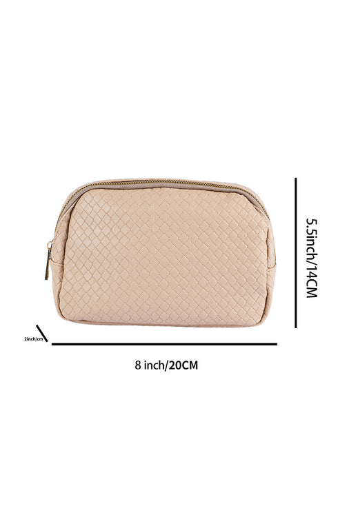 Checkered Pattern Faux Leather Adjustable Buckle Strap Crossbody Bag