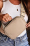 Checkered Pattern Faux Leather Adjustable Buckle Strap Crossbody Bag