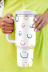 Checkered Pattern Graphic Large Handle Vacuum Insulated Tumbler
