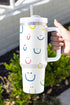 Checkered Pattern Graphic Large Handle Vacuum Insulated Tumbler