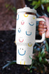 Checkered Pattern Graphic Large Handle Vacuum Insulated Tumbler